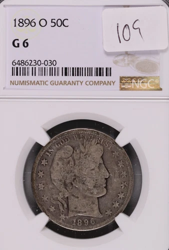1896-O Barber Silver Half Dollar NGC G-6 #0-030