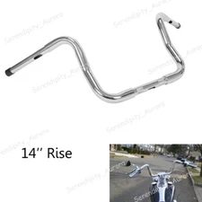 14'' Handlebar Chrome For Harley-Davidson Ape Hanger Rise FLST FXST Sportster