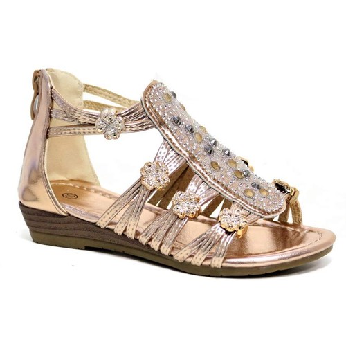 New Girls Fancy Wedge Spanish Sandals Summer Gladiator Beach Party Shoes Size - Picture 11 of 14