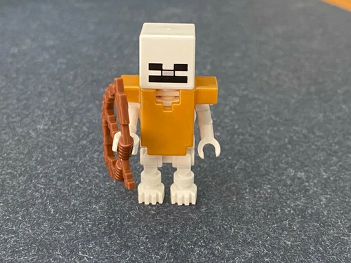LEGO MINECRAFT SKELETT IN PERLE GOLD RÜSTUNG + SCHLEIFE AUS SET 21137 (min054)