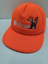 Whitetail full-padded hunting cap, orange, snapback adjustable, made in the USA