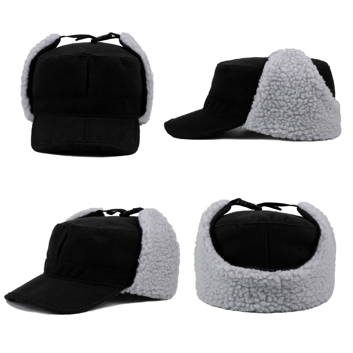 Men Winter Hat with Ear Flaps Outdoor Cycling Ear Protection