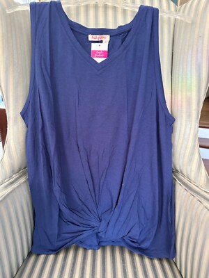 NWT FRESH PRODUCE SOLID COLOR NOA TANK IN MOONLIGHT....FLATTERING STYLE... (1X)