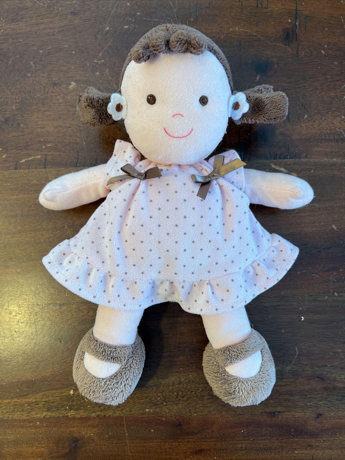 Carters Child of Mine My First Doll Pink Polka Dot Dress 11” Plush
