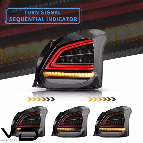 VLAND Full LED Tail Lights For 2017-19 SUZUKI SWIFT Sport 3 MK3 Black Rear Lamps - Picture 5 of 14