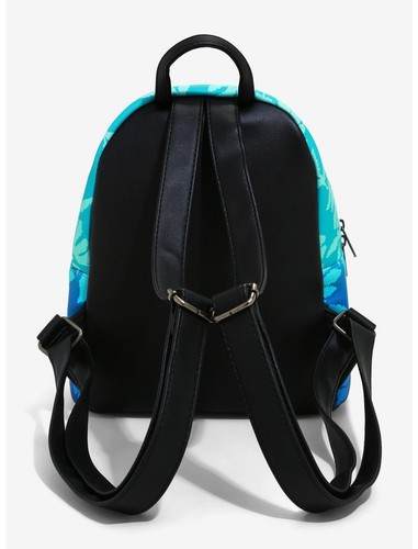Disney Lilo & Stitch Blue Tropical Leaves Mini Backpack - New - Picture 3 of 4