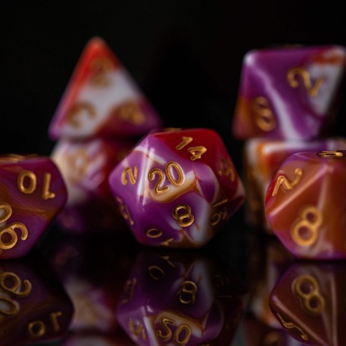 Retro Acrylic Dice Set Brand New by Misty Mountain Gaming - Picture 2 of 2