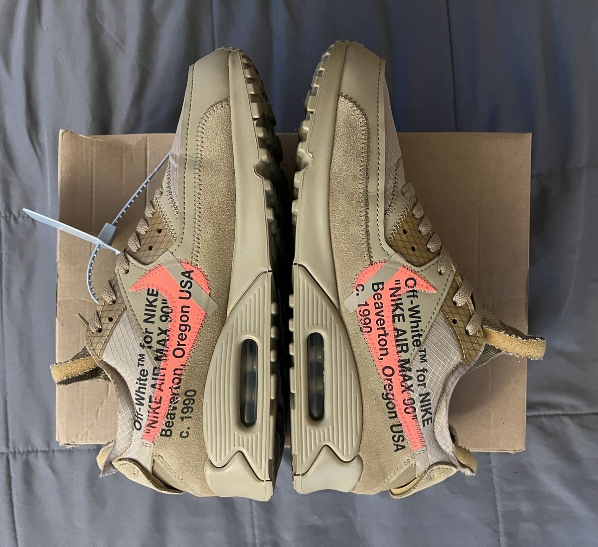 スニーカー NIKE OFF-WHITE AIR MAX 90 DESERT TD 16cm Size 9 - Nike Air Max 90 x OFF-WHITE Desert Ore 2019