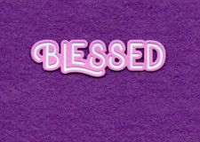 BLESSED  3 with background die cuts scrapbook cards