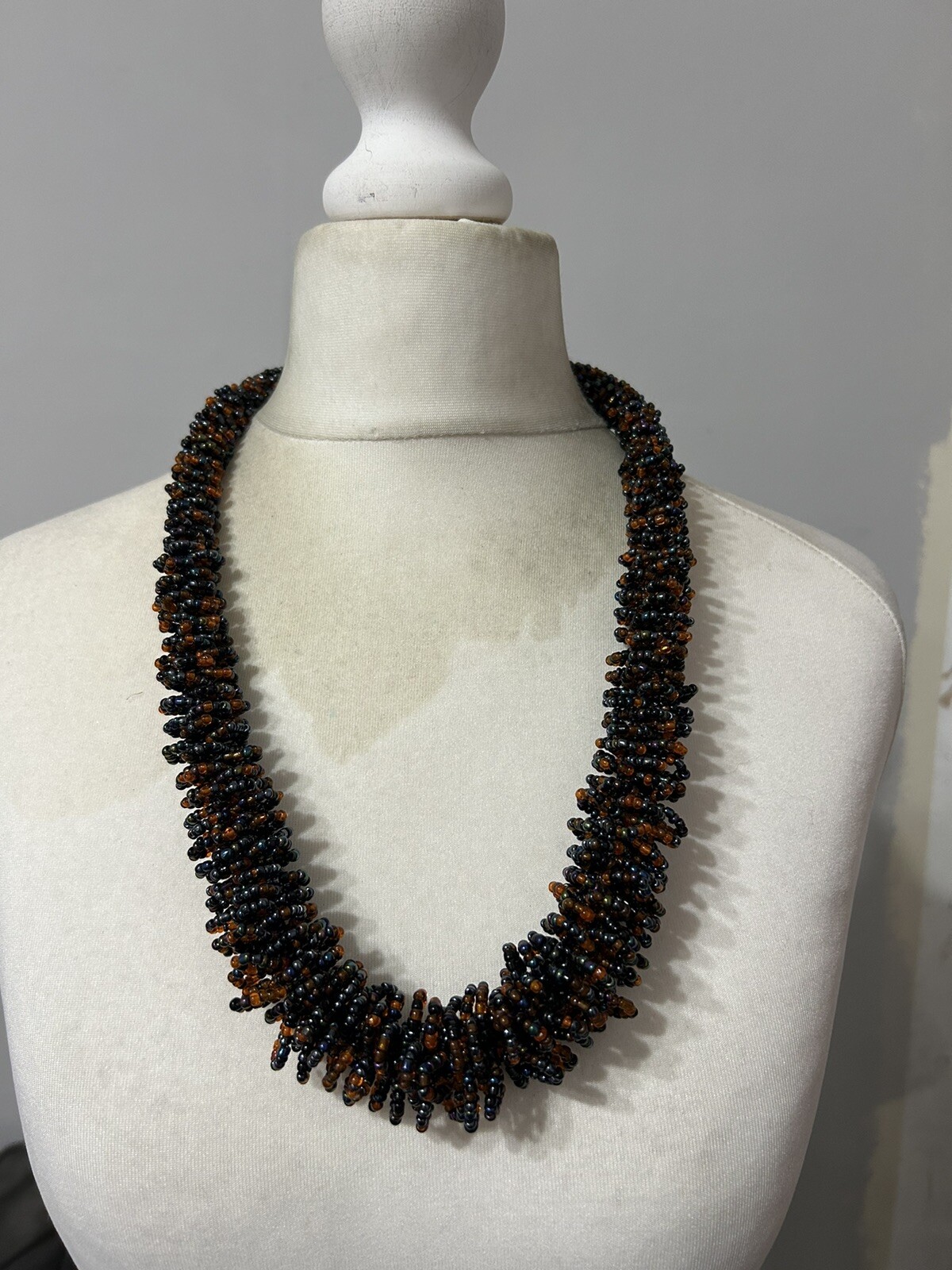 Chunky Multicoloured Seed Bead Statement Necklace… - image 2