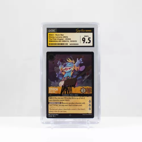 2023 Disney Lorcana TCG First Chapter Rockstar Stitch Foil Signed Sibaya CGC 9.5