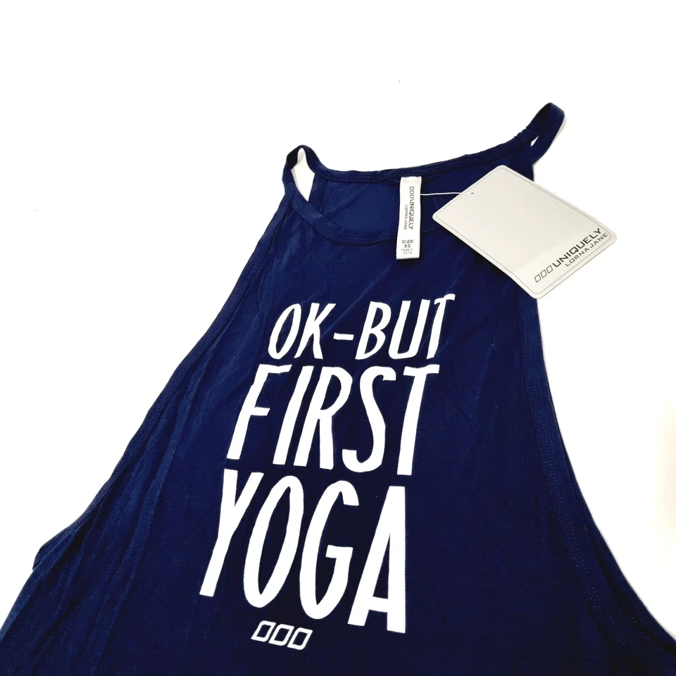 Camiseta sin mangas Lorna Jane azul yoga sin mangas cuello redondo nueva con etiquetas para mujer talla XS Foto 4 de 4