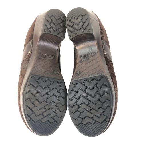 Dansko Prima Brown Floral Suede Leather Clogs, Women's Size 40 EUR / 9.5-10 US - Picture 6 of 9