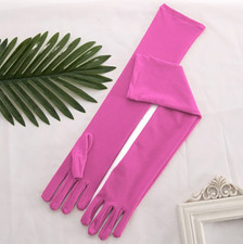 Pink Gloves Medium Long 45cm Stretch Mat Opera Burlesque Pinup Retro Glamour
