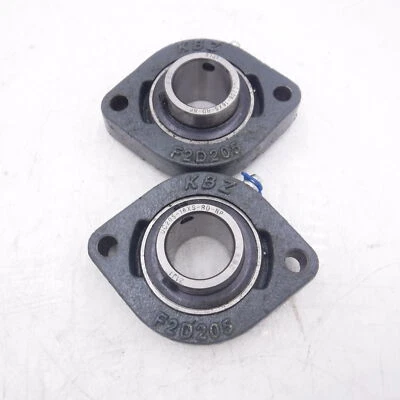 2 Pack KBZ Two Bolt Flange Bearing w/1" Lock Collar F2D205