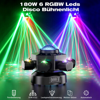 120W 6-Arms Drehen Moving Head Licht DMX RGBW DJ Disco Partei Laser Bühnenlicht