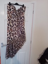 Boohoo size 18 leopard strapless body con dress
