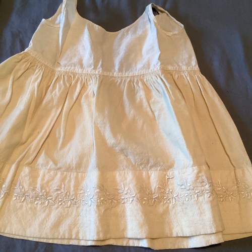 (2) Antique Child’s Dresses Sleeveless Cotton / Wool Embroidered Wonderful - Picture 8 of 11