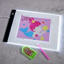 DiamondGlow A4 LED Copy Board - Tracing Light Pad with 3 Level Brightness for Ar