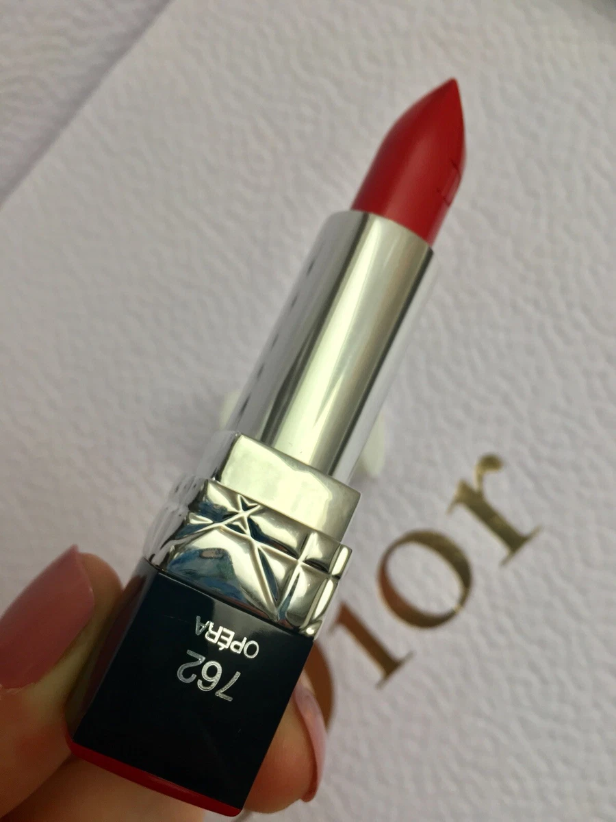 Dior Rouge Lipstick 762 Opera Red Raspberry New Full Size TST With White Cap