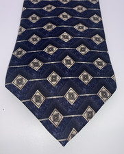 Stafford Blue Gray Tan Necktie 100 Italian Silk 58 x 4" Multicolor Nice