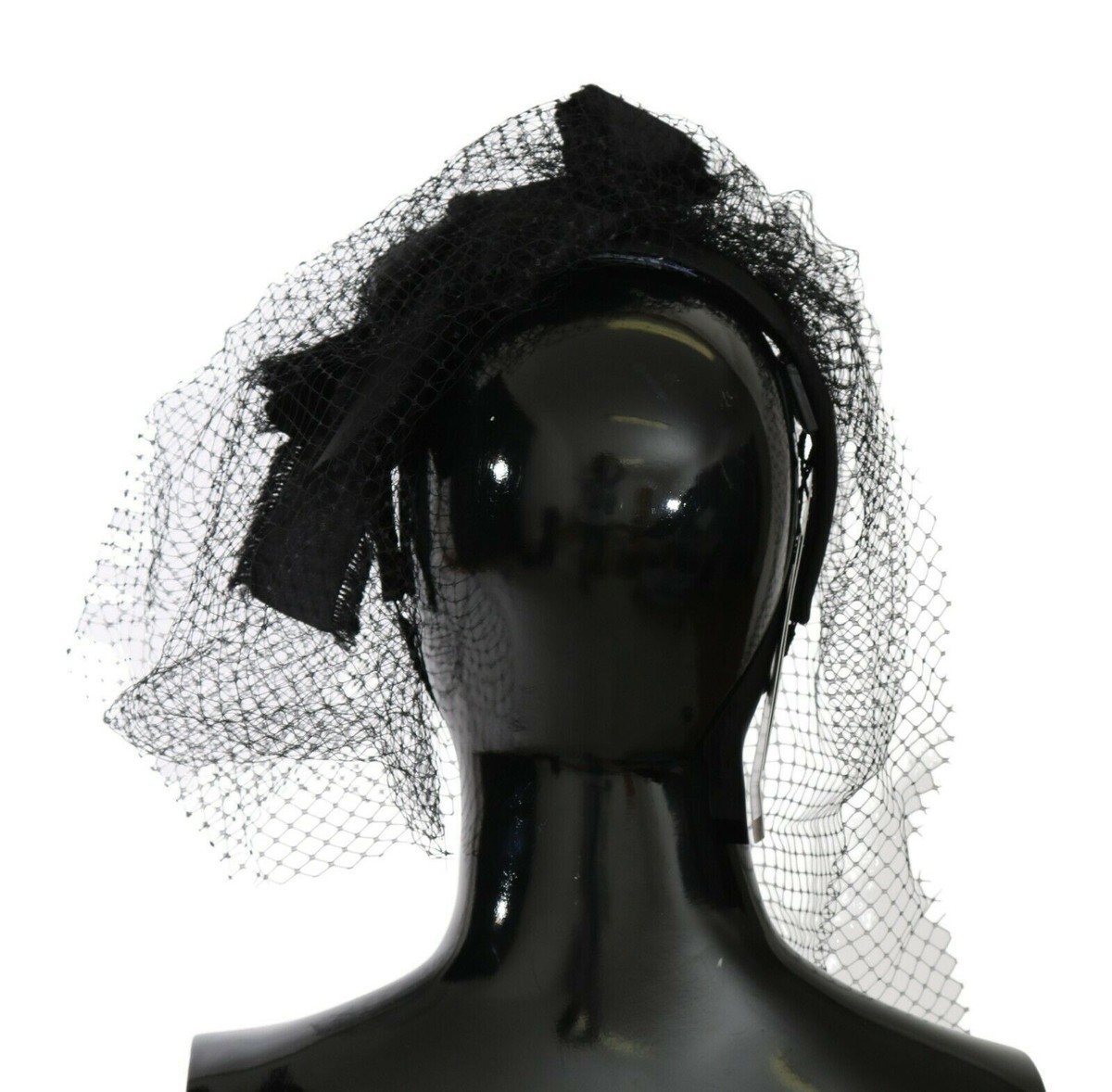 ヘアアクセサリー Dolce & Gabbana Black satin smoking band DOLCE & GABBANA Black Silk Mesh Net Tulle VEIL Bow HEADBAND
