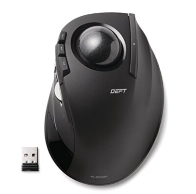 ELECOM DEFT Trackball Maus 2,4 GHz kabellose Fingersteuerung 8-Tasten Funktion