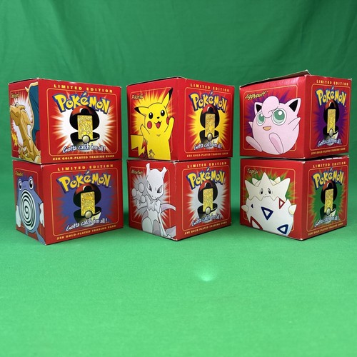 Pokemon 23k Gold Plated Trading Card Full Set (6) Burger King 1999 5/6 Sealed - Picture 18 of 20