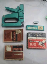 Vintage Bostitch T5-8 Staple Gun Heavy Duty Stapler Tacker Tool T-5, Staples