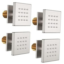 Shower Body Spray Jets, Brushed Nickel Brass Square Square-Brushed Nickel 4pcs