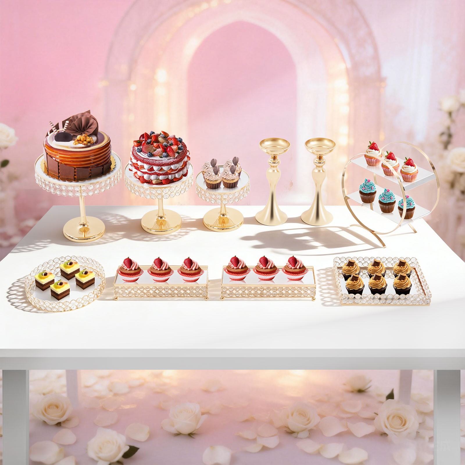 10 Pcs Cake Stand Set Pastry Display Versatile Styling Tray For Wedding/birthday
