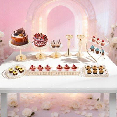 10 Pcs Cake Stand Set Pastry Display Versatile Styling Tray For Wedding/birthday