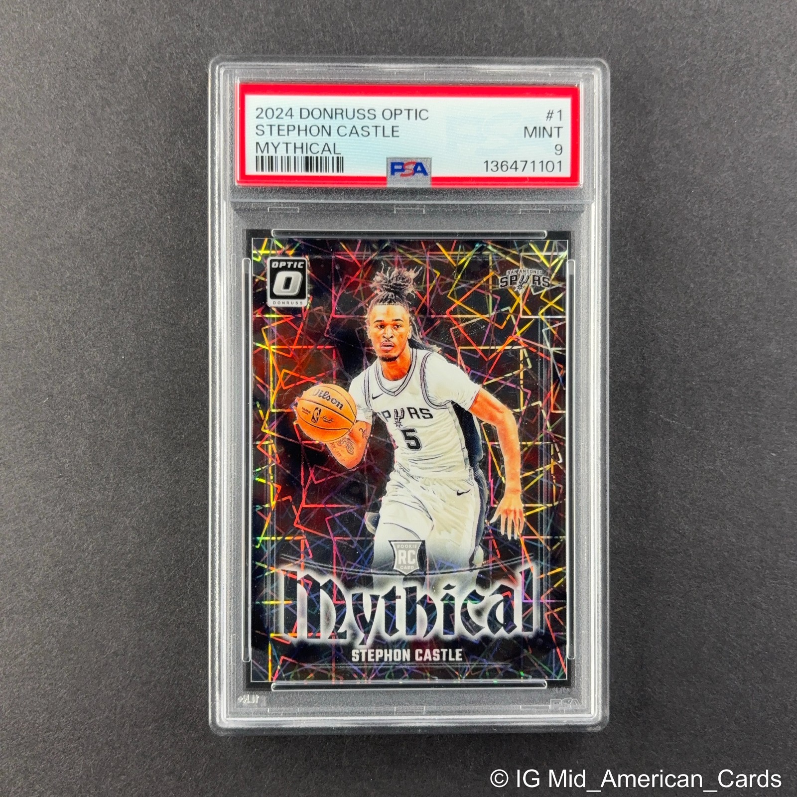 2024-25 Donruss Optic Stephon Castle Rookie MYTHICAL Case Hit PSA 9