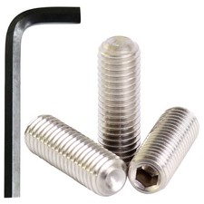 Image of 2.5mm M2.5 STAINLESS STEEL CUP POINT GRUB SCREWS HEX SOCKET SET SCREW + HEX KEY