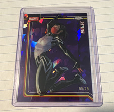 Topps 2026 Topps Chrome sapphire Marvel Silk #156 Serial Numbered 55/75
