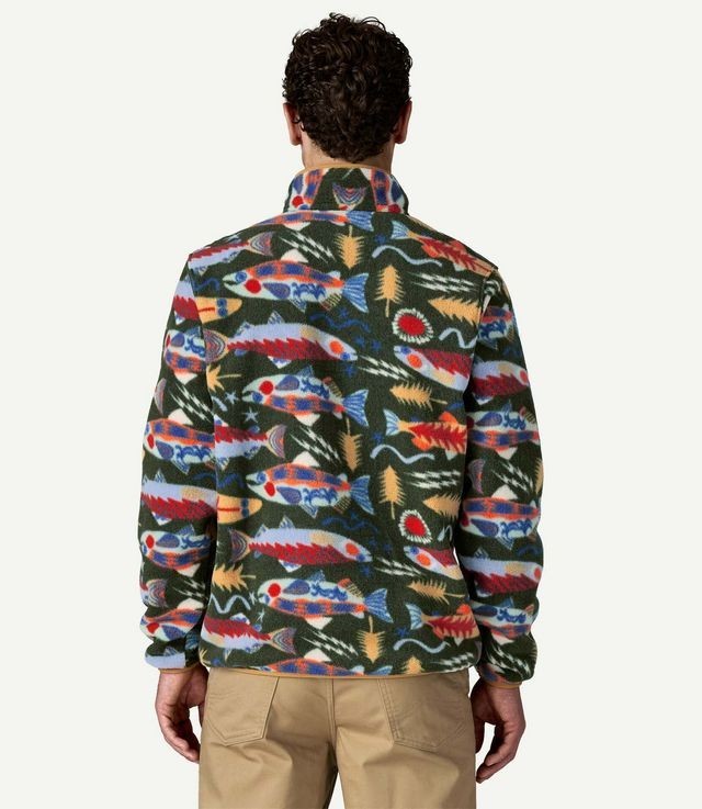 PATAGONIA SYNCHILLA MENS XL SALMON ENERGY OLD GROWTH GREEN SEOG FLEECE X-Large image 7