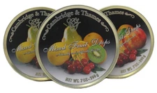 Cambridge & Thames Mixed Fruit Drops 7 oz Imported Germany 3 Tins New & Sealed