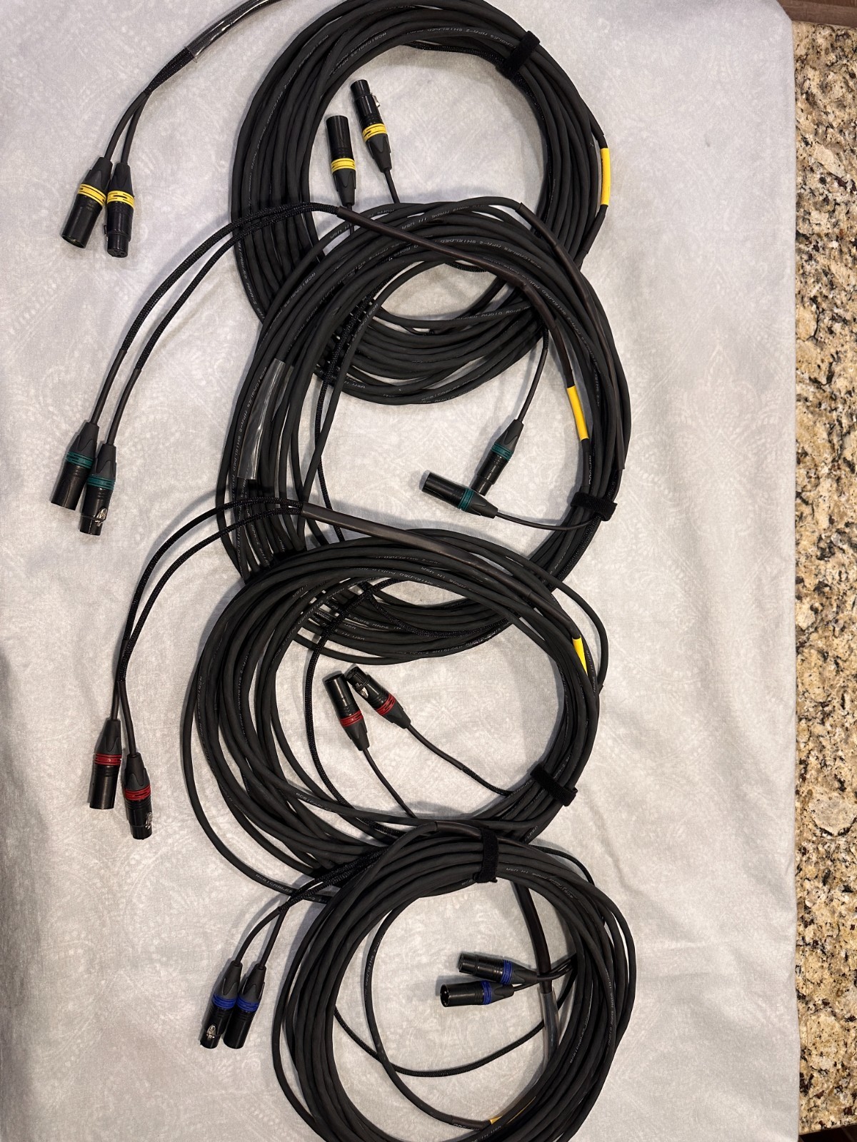 Broadcast Quality Audio Married Pairs (4) Color Coded Heavy Duty
