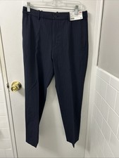 Uniqlo Smart Pants Mens Small W27-30 L28 Navy Blue YKK Stripe 2 Way Stretch