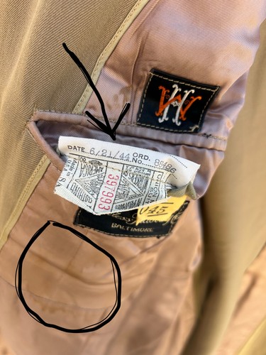 1944 WWII Peerless Tailoring Company It Merle Holt 40" Chest Uniform Jacket - Picture 13 of 17