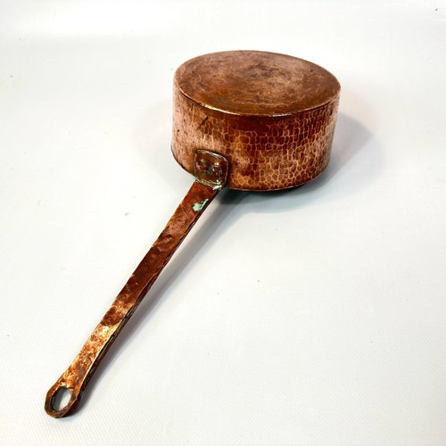 Vintage Hammered Copper Saucepan - Rustic Swedish Cookware with Floral Handle - Picture 10 of 10