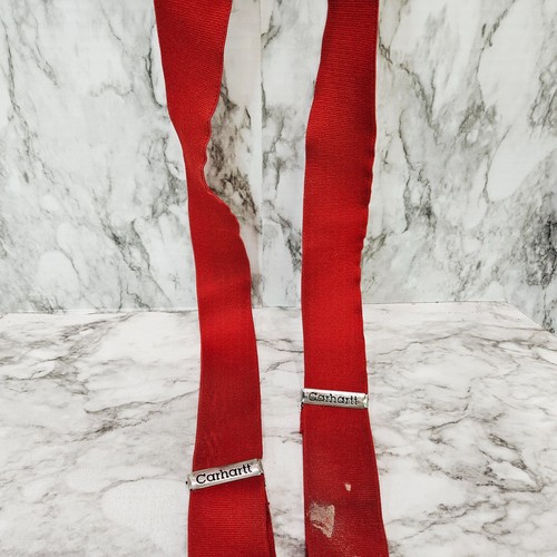 Carhartt Suspenders Mens One Size Red Wide Leather With Buttons Work Utility - Picture 10 of 11