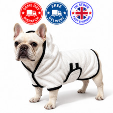 Dog Drying Robe Microfibre Absorbent Towel Quick Dry Pet Bath Coat Wrap UK