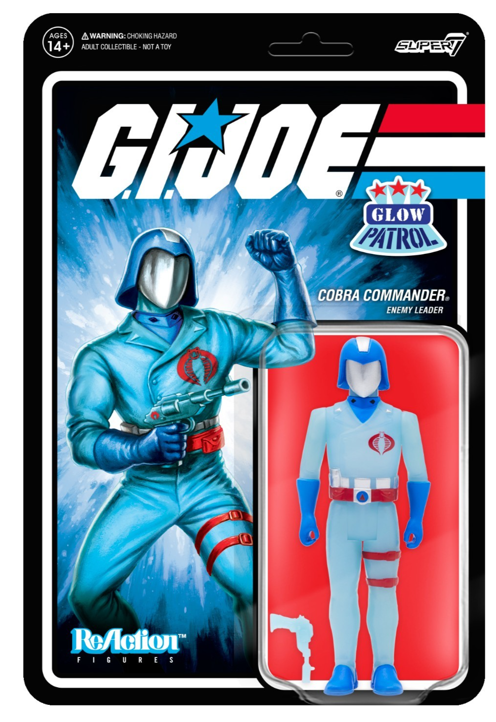 G.I. Joe - Cobra Commander (Glow Patrol) - Super7 ReAction Action Figure