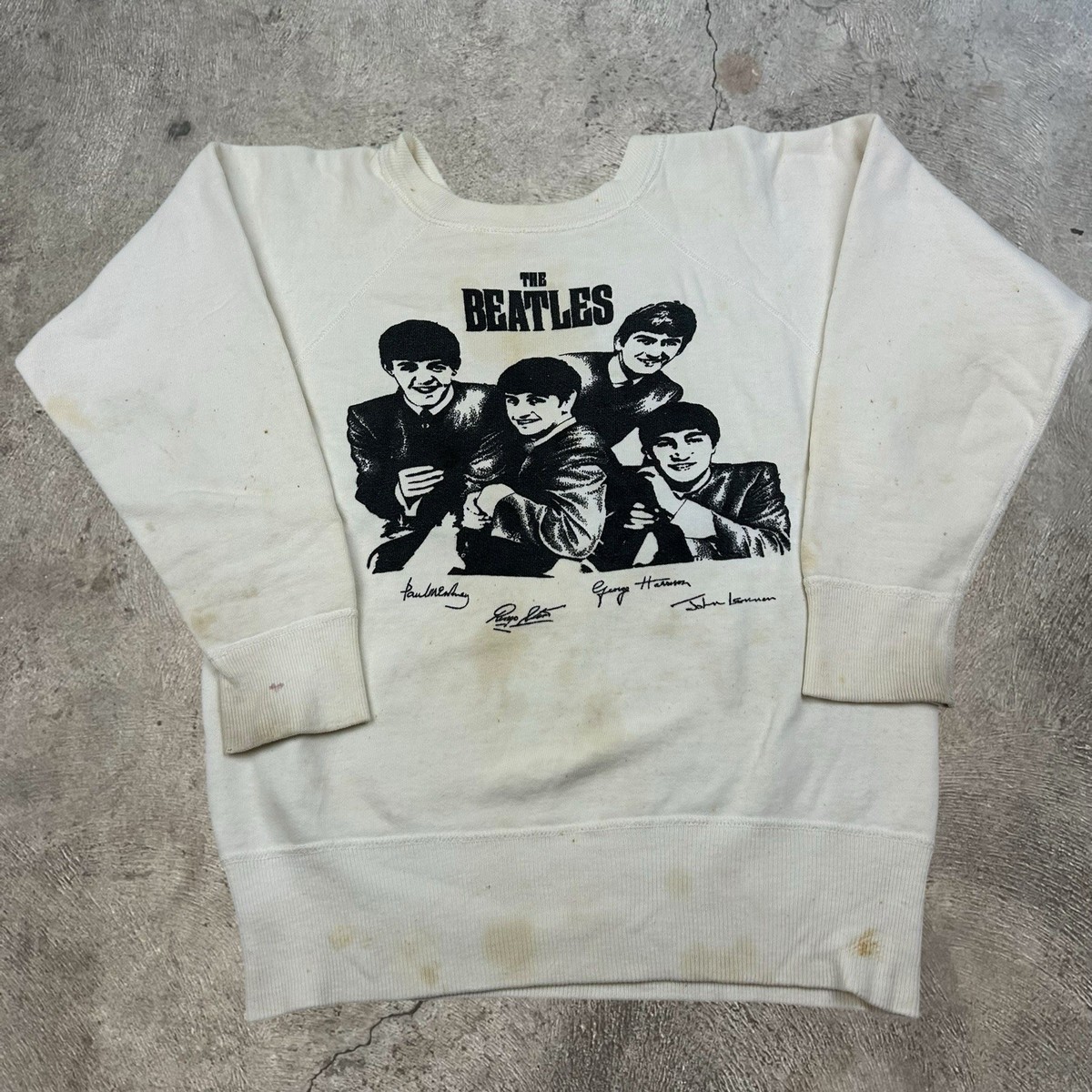 Vintage 1960s The Beatles Sweatshirt Small All Cotton 50s 60s