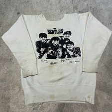 Vintage 1960s The Beatles Sweatshirt Small All Cotton 50s 60s White Afterhood