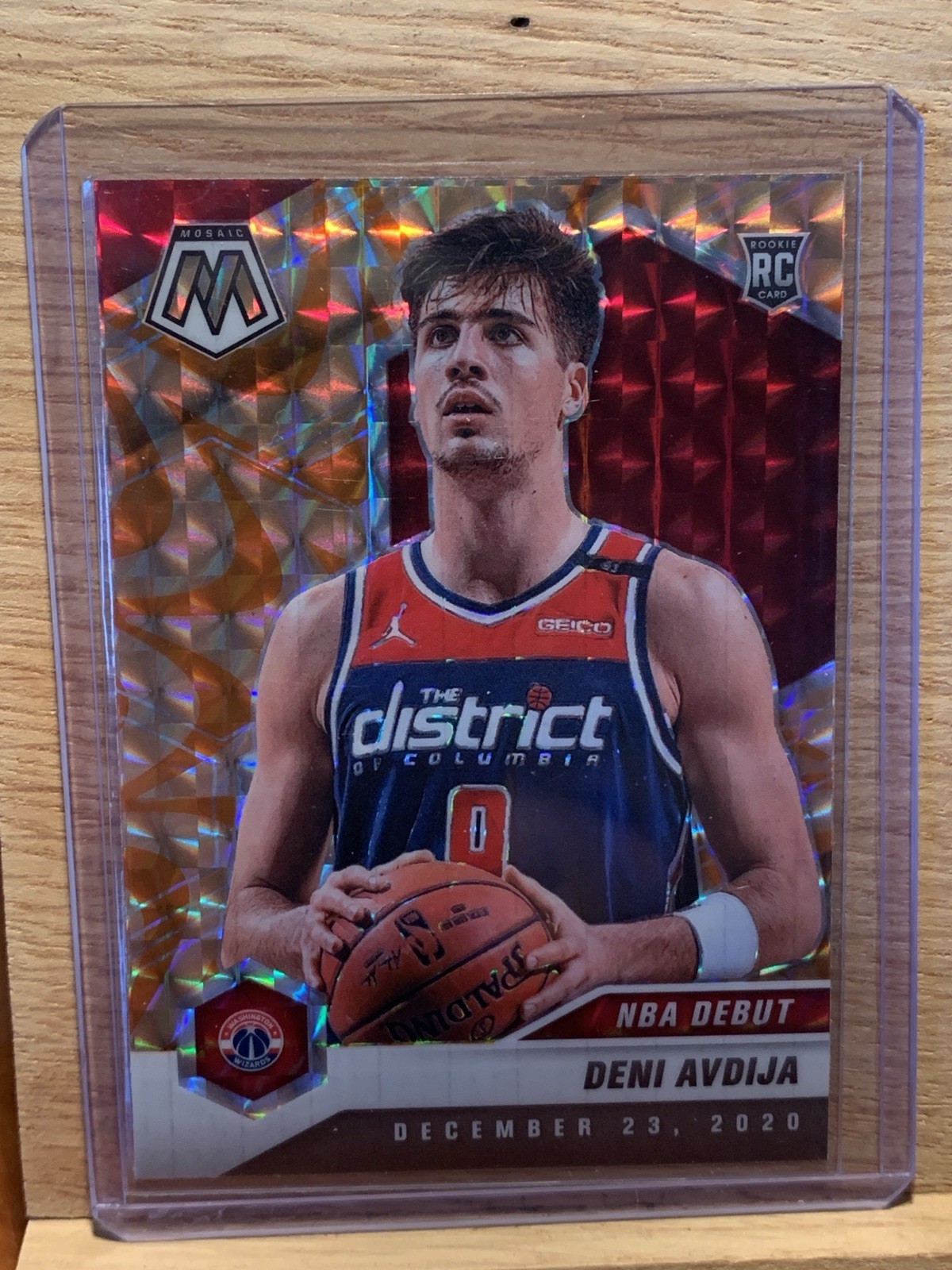 2020 Mosaic Deni Avdija NBA Debut Orange Reactive Prizm Rookie! #272 Wizards