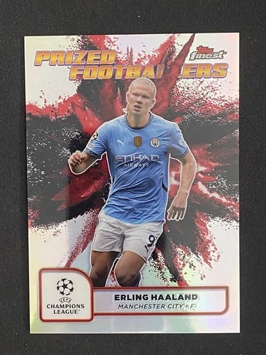 Erling Haaland 2024-25 Topps Finest UEFA Prized Footballers Fusion Red Black SP