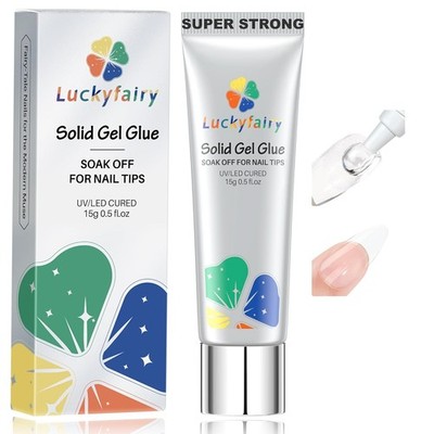 Luckyfairy Nail Glue Gel 15ml UV Cured Adhesive for Nail Tips Extension
