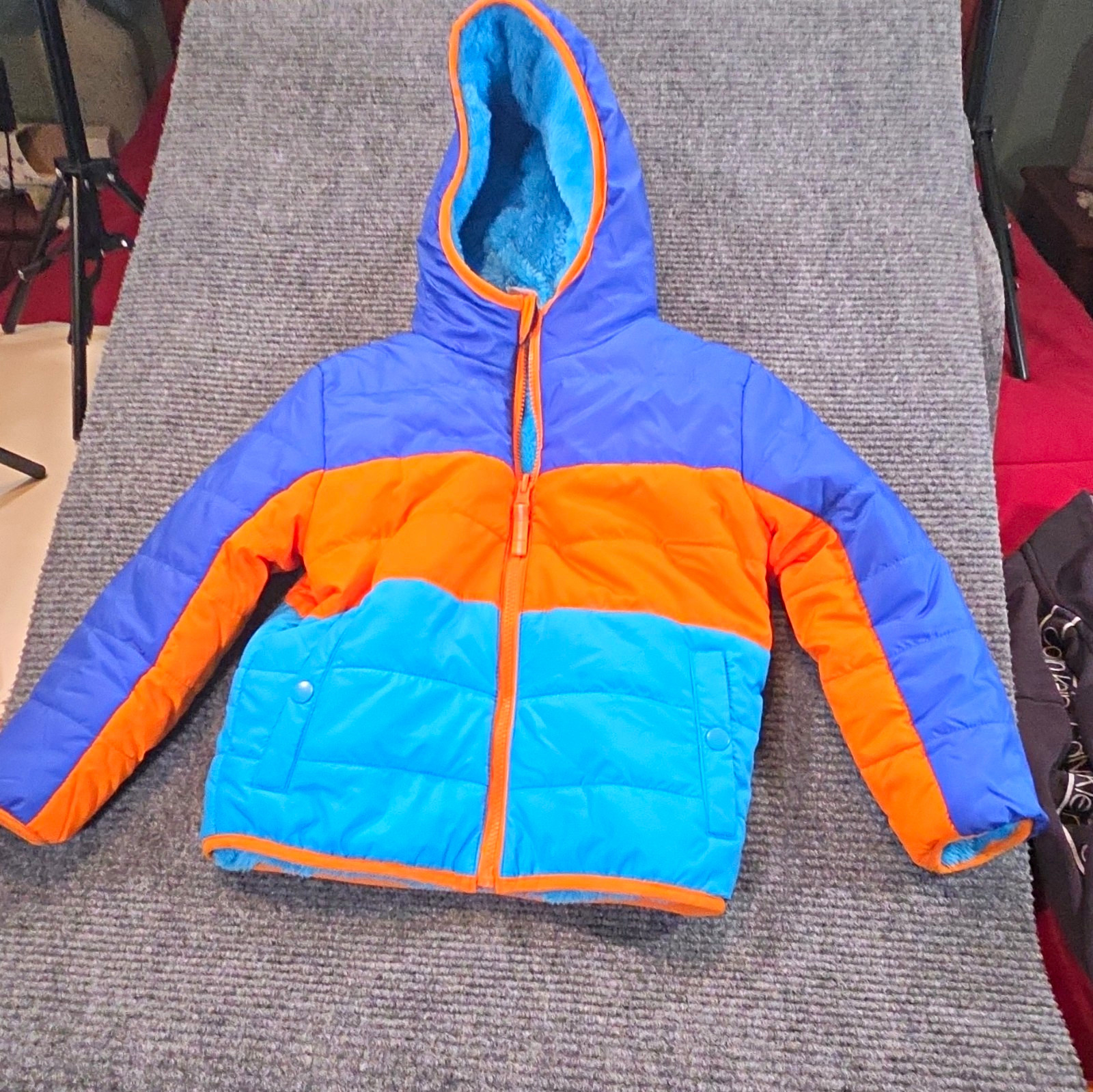 Cat & Jack Kids Hooded Insulated Puffer Jacket Full Zip Lined Pockets XS